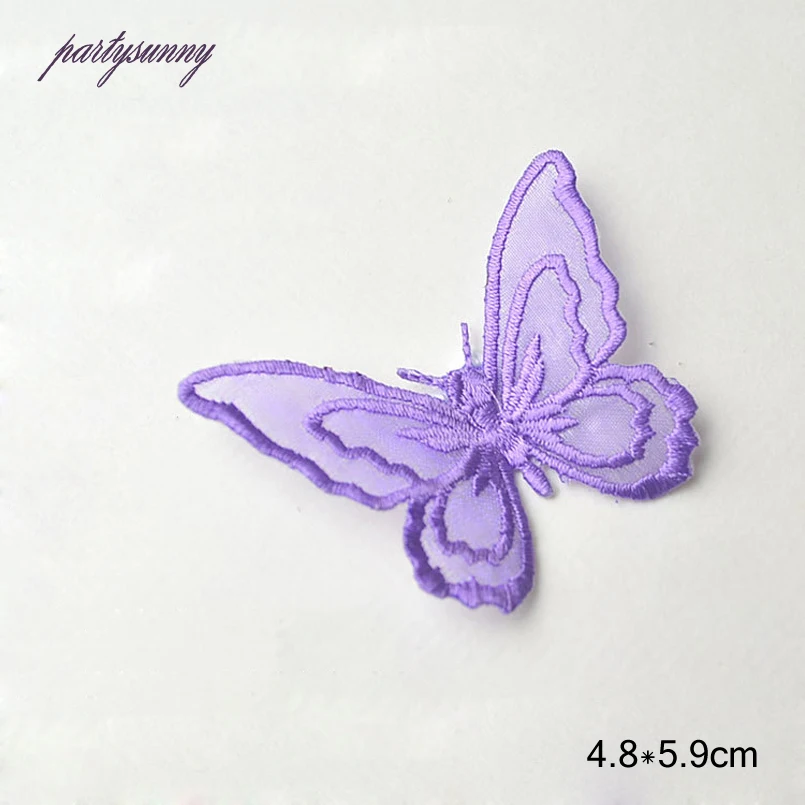 PF Многоцветный Бабочка Патчи Железа на Патч для Одежды Платье Шитье Вышивка