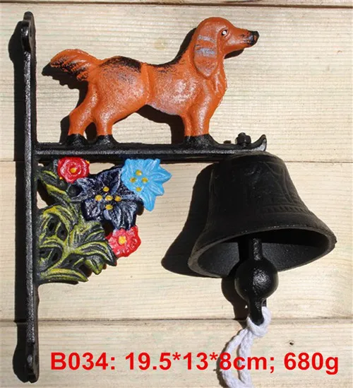 B034 UNILOCKS, Европейский чугунный дверной кронштейн, крепится, колокольчик, внутренний, открытый, настенный, колокольчик - Цвет: B034