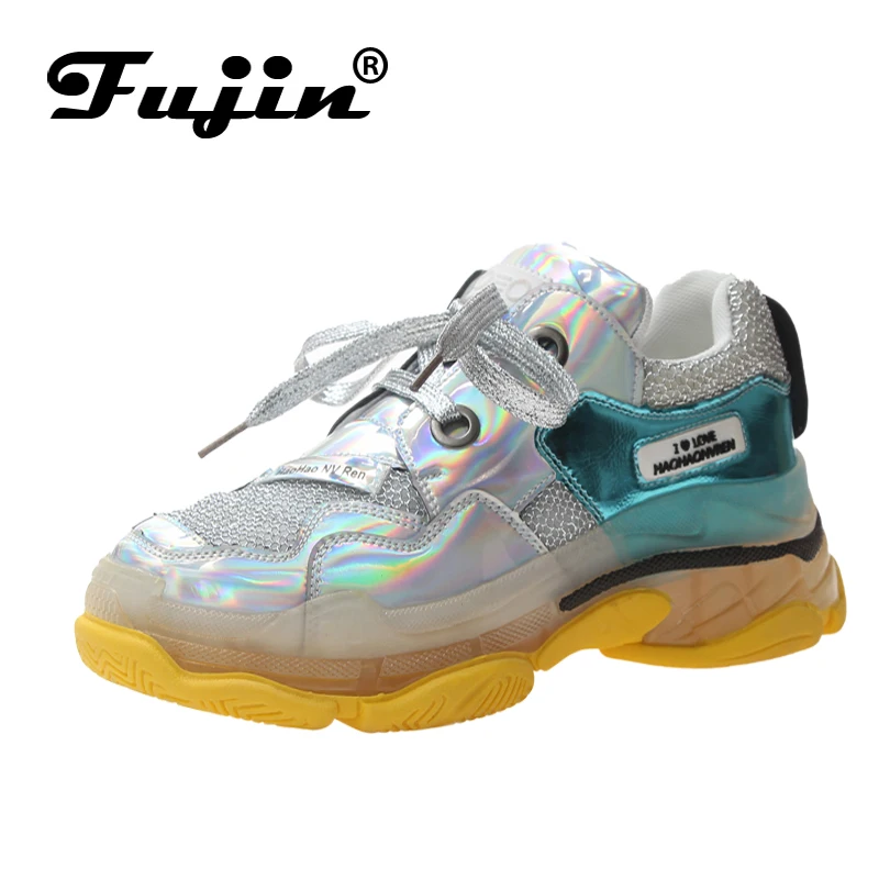 Fujin Womens Sneakers Shoes Women Mixed Colors Pink Girl Dropshipping Fashion Lace Up Rubber Causal Spring | Обувь