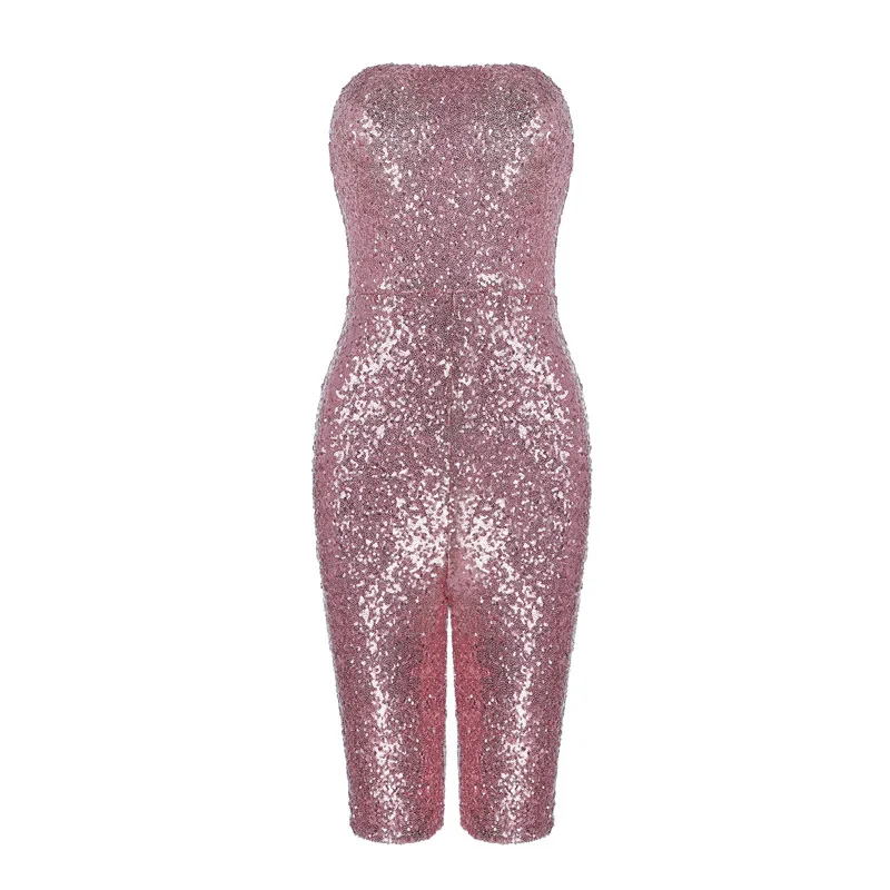 Beateen, женские комбинезоны с блестками, комбинезоны, Сексуальные клубные вечерние комбинезоны без бретелек, новая мода, тренд осени - Цвет: picture color