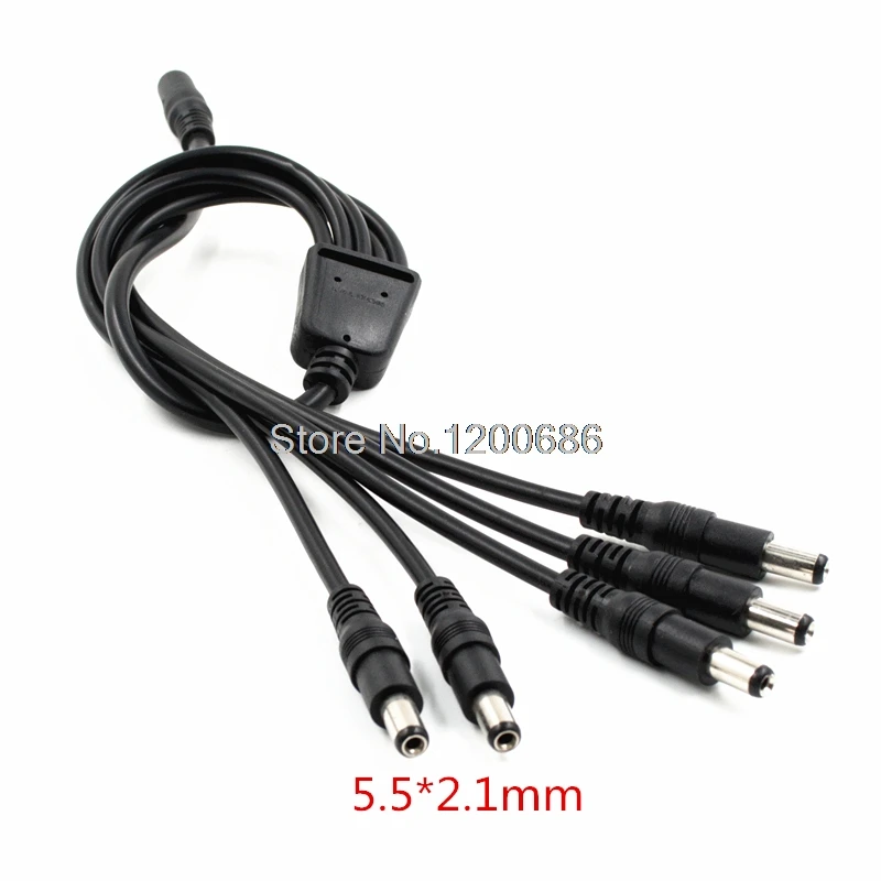 26awg от 1 до 5 способ DC мощность сплиттер кабель 50 см для камер видеонаблюдения DVR NVR