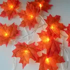 Светодиодная гирсветильник в виде кленовых листьев, осенсветильник садовый шнурок с питанием от батарейки AA, освещение для украшения рождественской елки, 4 размера