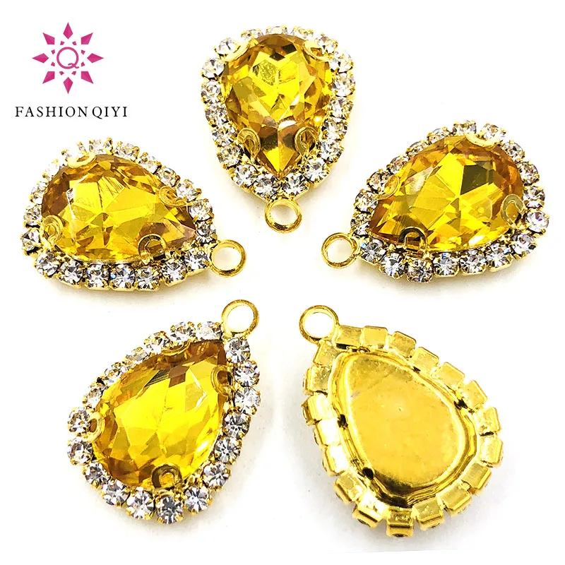 10 шт./упаковка, кристаллические пуговицы с одним отверстием