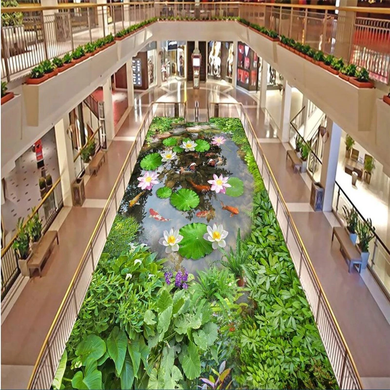 Пользовательские 3D обои для Пола ван бассейн воды Бибо там Пол виниловый пол