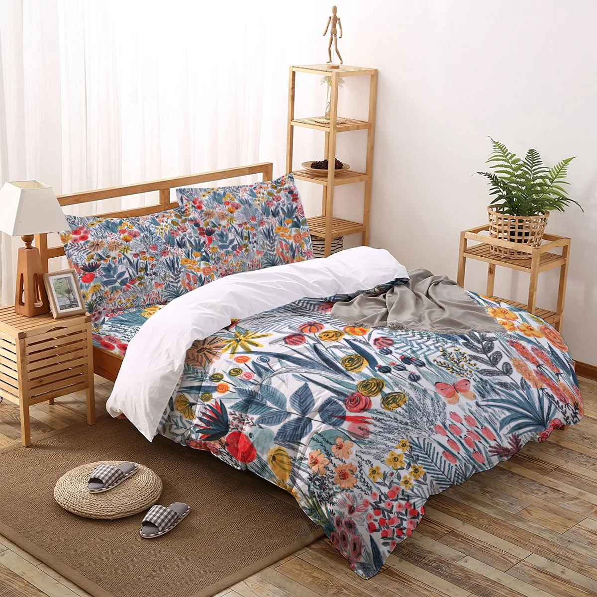Flowers Duvet Cover 3D Cotton King Size Queen Quilt Set Bedclothes Comforter Single Bedding Sets | Дом и сад