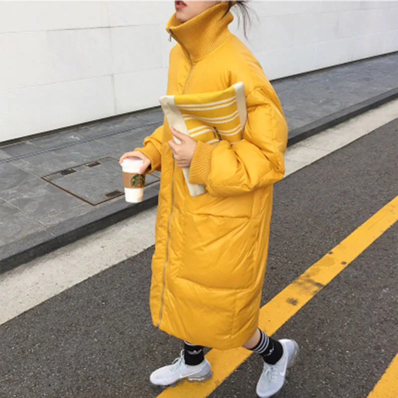 Зимняя парка женская большого размера утепленная с хлопковой подкладкой длинная