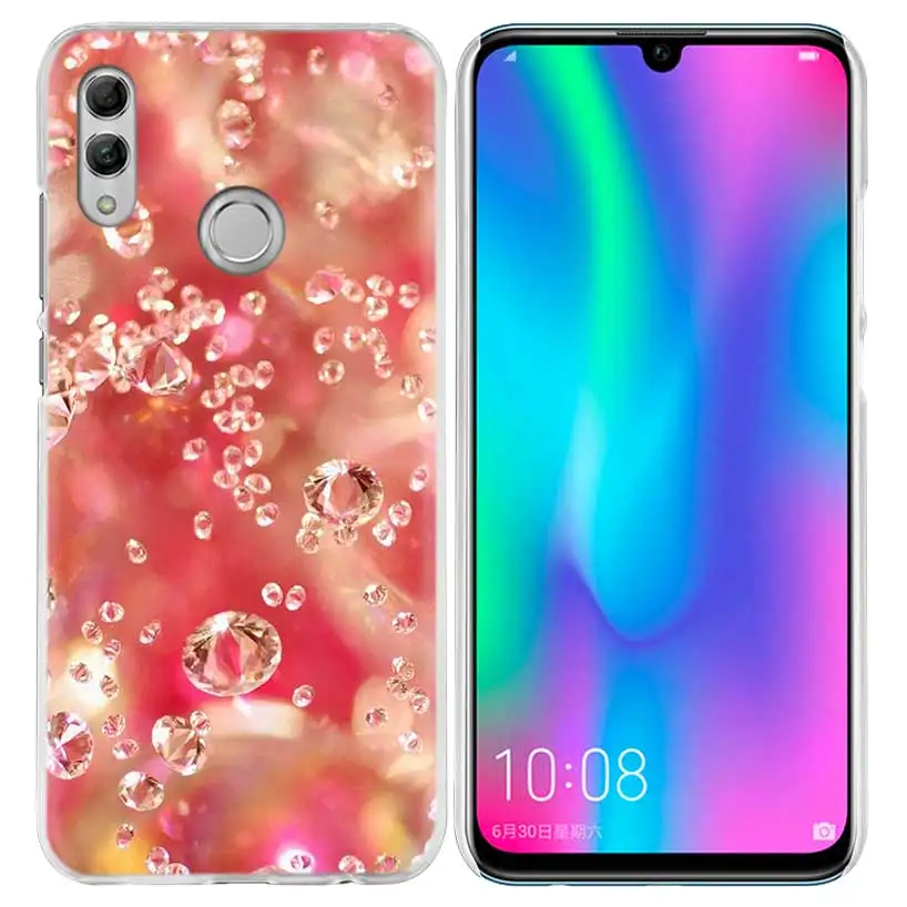 Декоративный блестящий красный чехол для huawei Honor 8X Y9 9 10 Lite Play 8C 8S 8A Pro V20 20i 10i Y6 Y7 Жесткий ПК чехол для телефона
