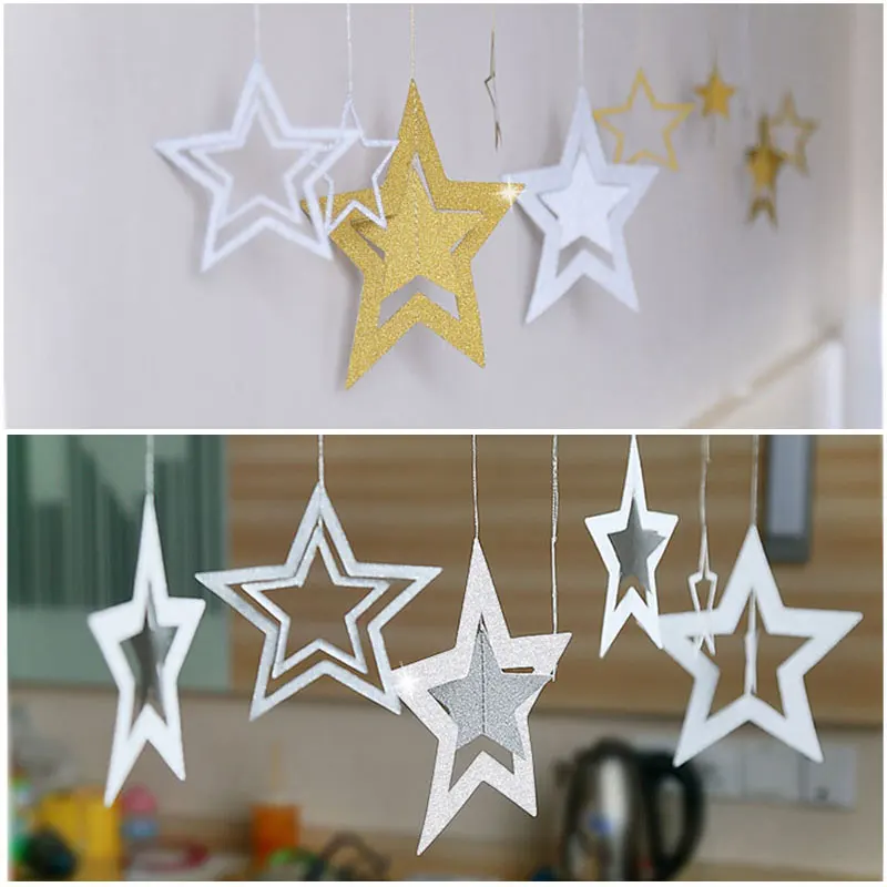 Полый декор для свадебного экрана с пятью звездами домашней вечеринки на день