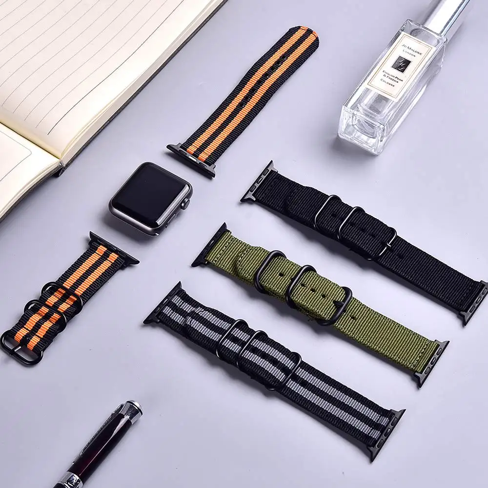 Aniyoh ремешок для часов Apple Watch Band 42 мм 44 нейлоновые НАТО спортивных 38 40 ремешки iwatch