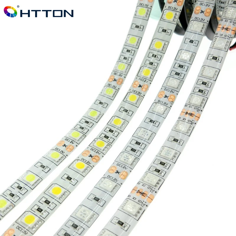 Htton светодиодные полосы 5050 DC12V 60leds/M 5 м/лот Гибкая светодиодная RGB
