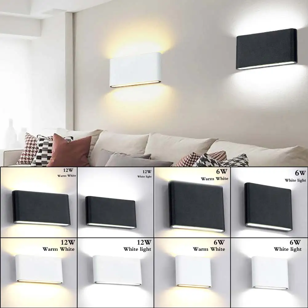 6W 12W LED COB IP65 водонепроницаемый настенный светильник наружные настенные бра огни