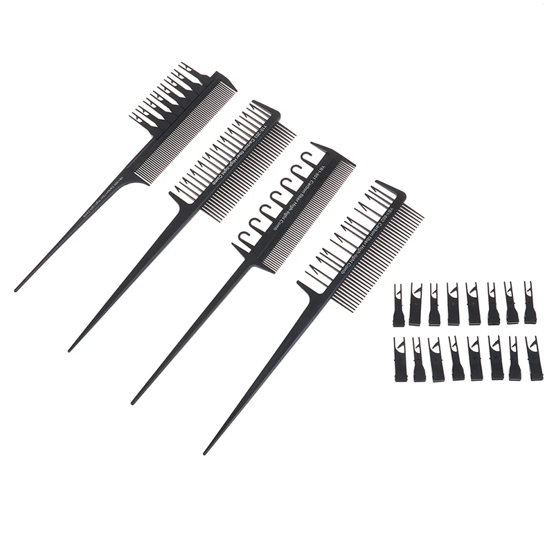 

Adjustable Sectioning Highlight Comb Weaving Cutting Brush Salon Hair Coloring Styling Professional 2 Side Hair Dyeing Comb