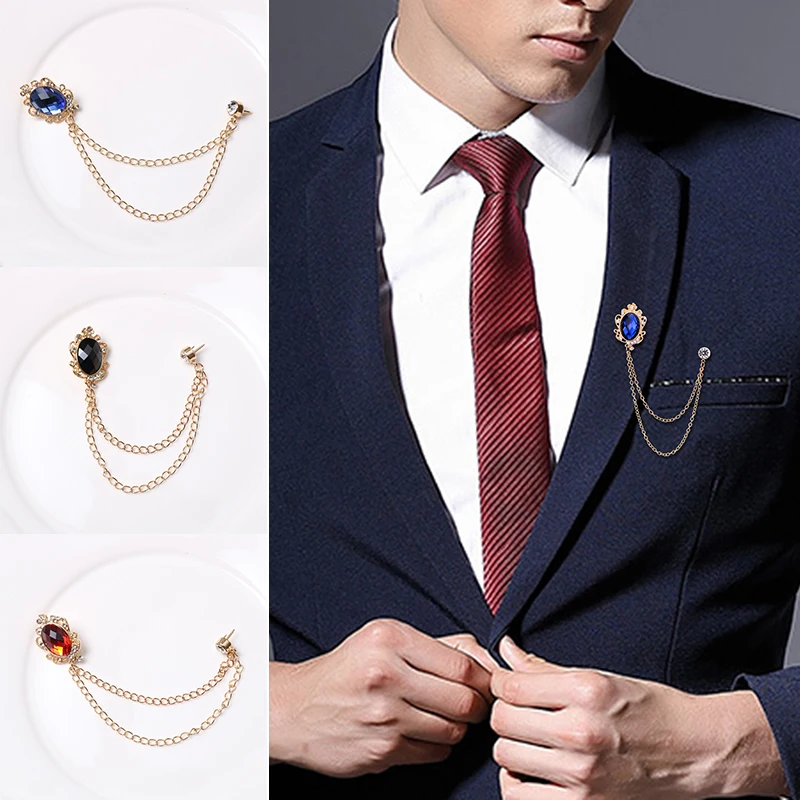 Модная Хрустальная кисточка ювелирная булавка пряжка броши на цепочке для