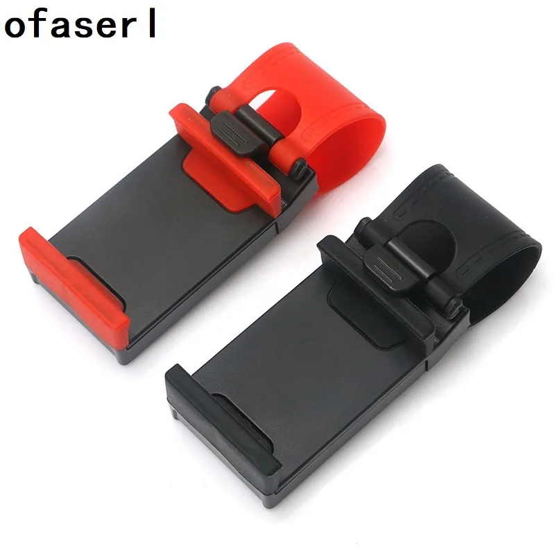 Ofaserl Universal Car Steering Wheel Clip Mount Holder for iPhone 8 7 7Plus 6 6s Samsung Xiaomi Huawei Mobile Phone GPS freeing