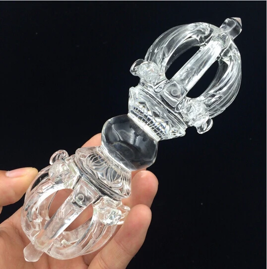 SUIRONG---410+++ Large Size 318 Grams Vajra Dorje Clear Natural Quartz Crystal Carving Art |