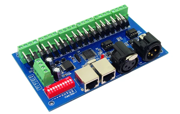 18CH Channels 3A/Ch DMX512 with XLR RJ45 Easy DMX LED Decoder,18CH DMX Controller Controller,Dimmer,Drive For LEDs RGB Strip enlarge