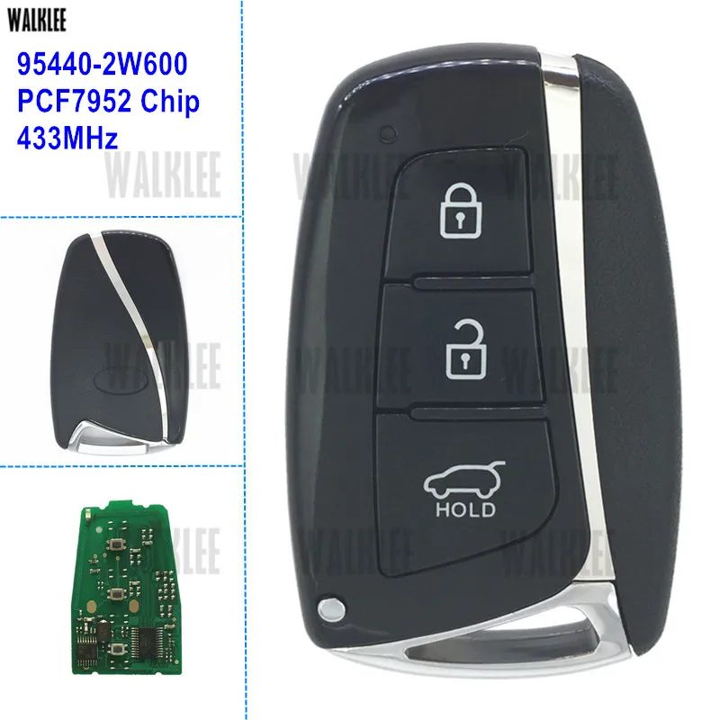 WALKLEE смарт ключ подходит для HYUNDAI 95440 2W600 Santa Fe IX45 433 МГц с чипом ID46 (7952) Авто пульт