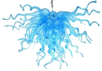 smarted blue modern hand blown glass chandelier crystal light