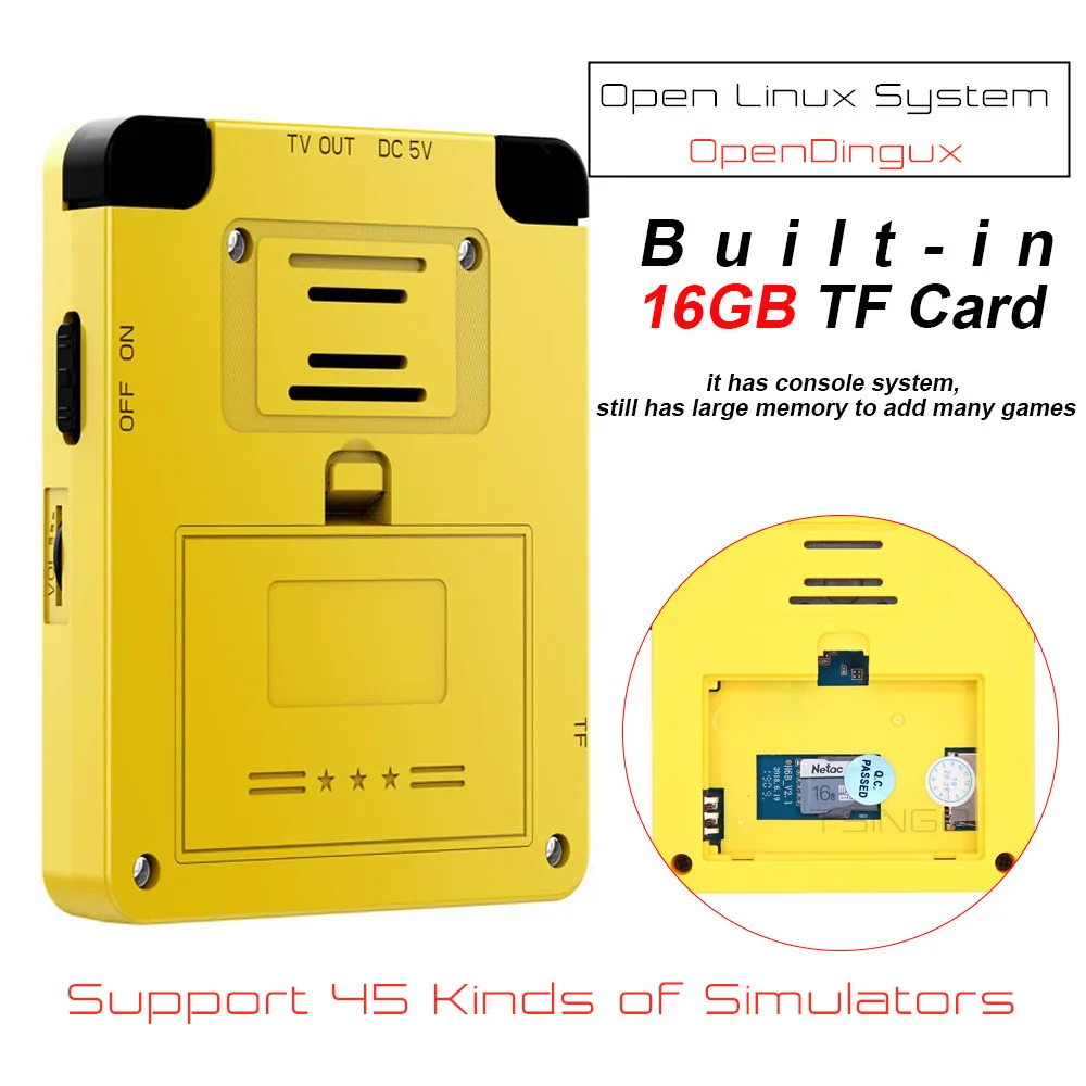 TSINGO DIY Linux система LDK игровая консоль 16 Гб памяти 1000+ игры 2,6 дюймов экран AV выход Ретро ручной карманный мини-игровой плеер