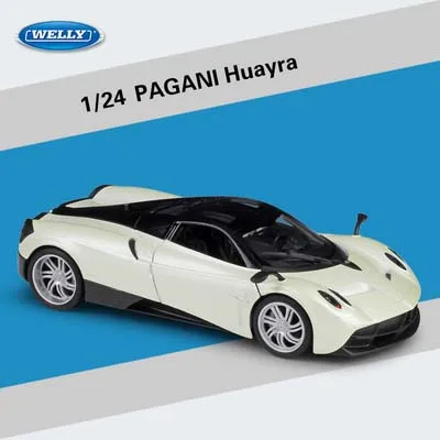 Белый WELLY 1:24 Масштаб PAGANI Huayra классический металлический сплав литая игрушка модель автомобиля спортивный автомобиль игрушка для детей Коллекция подарков - Цвет: Белый