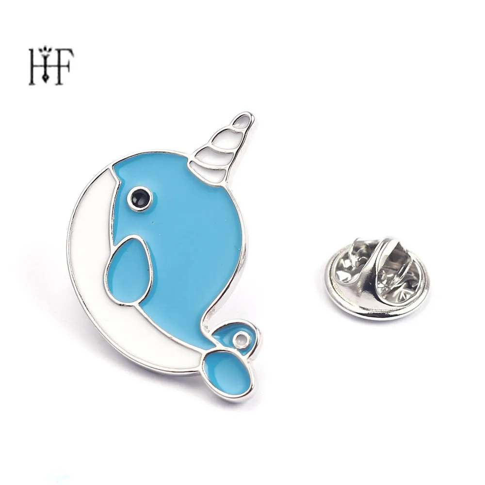 Женская Брошь в виде дельфина синяя эмалированная брошь винтажном стиле|Броши| |