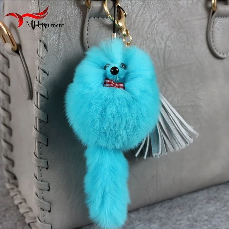 Брелок из кроличьей шерсти Rex брелок для автомобильных ключей аксессуары кожи и