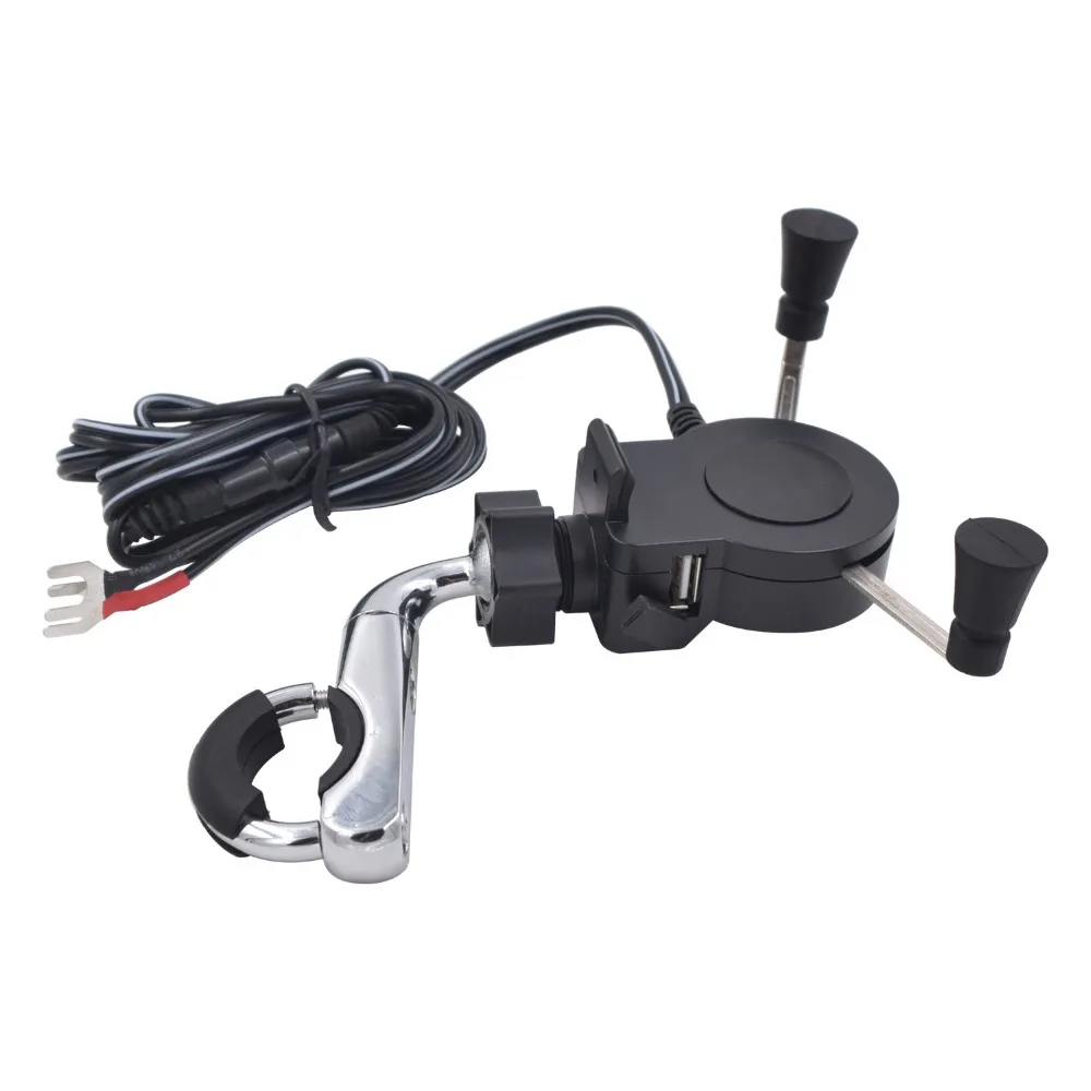 Универсальное крепление-держатель для мотоцикла с USB-зарядным устройством 2 1 А |