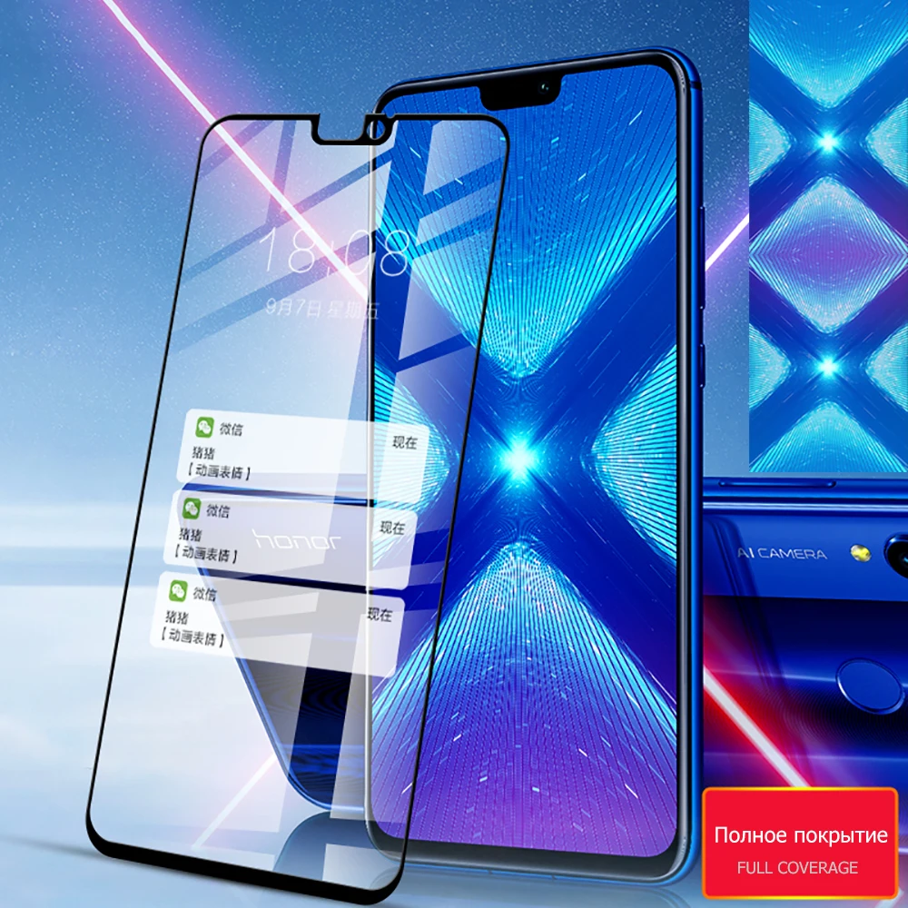 LECAYEE закаленное стекло для huawei Honor 8X Полный клей покрытие экрана протектор 9H Защитное стекло для huawei Honor 8X