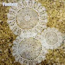 Ручной работы из хлопка круглый коврик чашки coaster кружка кухня Рождественский стол место коврик ткань из кружев «кроше» с чайная, кофейная салфетка подставкой под горячее Ручной работы из хлопка круглый коврик чашки coaster кружка кухня Рождественский стол место коврик ткань из кружев «кроше» с чайная, кофейная салфетка подставкой под горячее