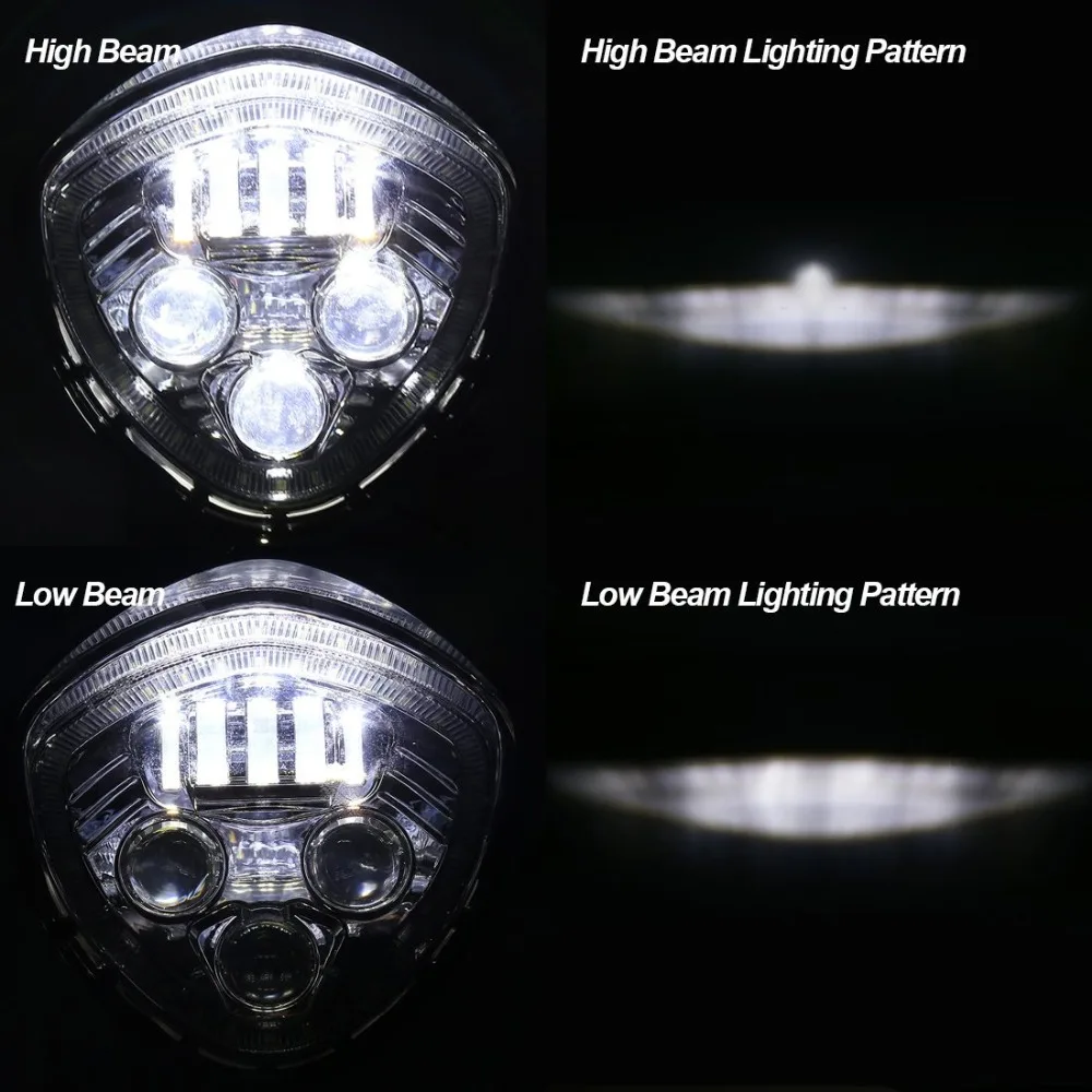 Marloo светодиодный налобный фонарь с белым Halo Angel Eye DRL, светодиодный налобный фонарь для мотоцикла 07-17, круизные машины для езды по пересеченной дороге