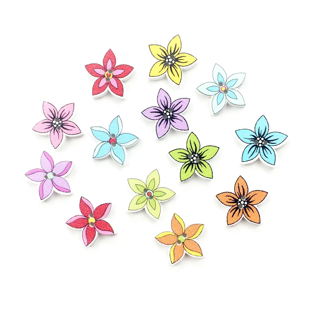50 шт. деревянные пуговицы для одежды 20 мм|flower wood button|wooden buttonsbuttons for clothing |