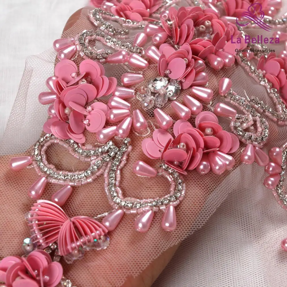 La Belleza новый красивый большой патч ручной работы с кристаллами и стразами