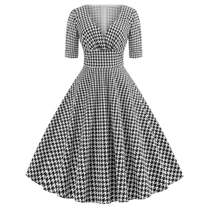 2018 Новый Женское платье пикантные с v образным вырезом и халат Винтаж Ретро