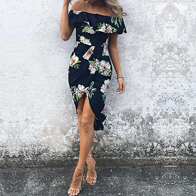 Летнее шифоновое платье с оборками для женщин пляжное миди женское сексуальное