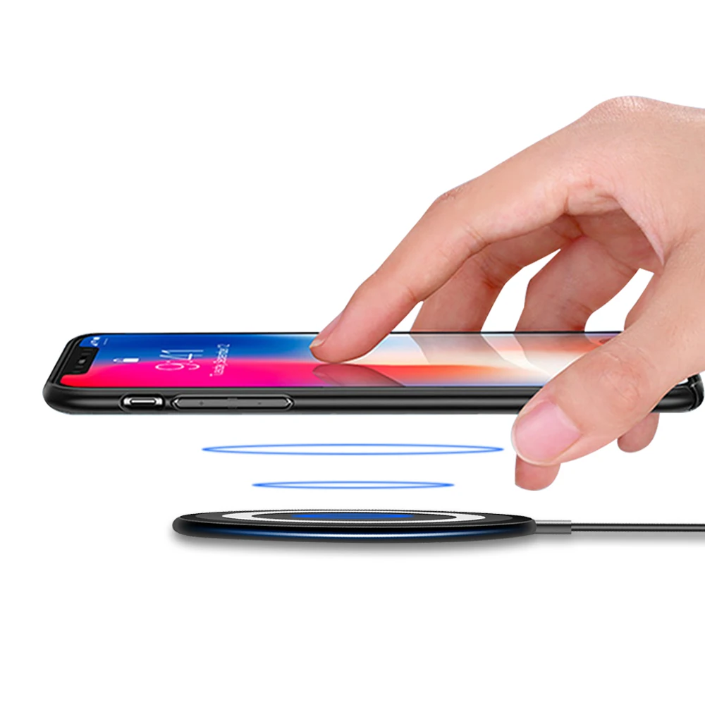 Ультратонкое Беспроводное зарядное устройство NYFundas qi 7 5 Вт для iphone XS MAX XR 8 plus X