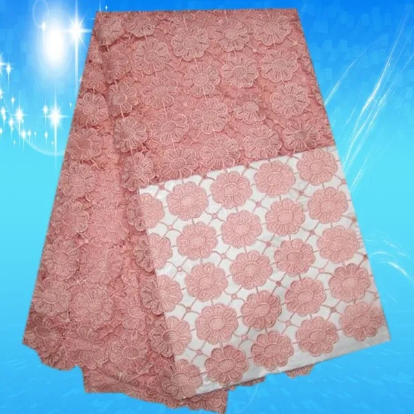 ( 5 ярдов / серия ) африканская гипюр кружево Растворимый в воде кружевная ткань