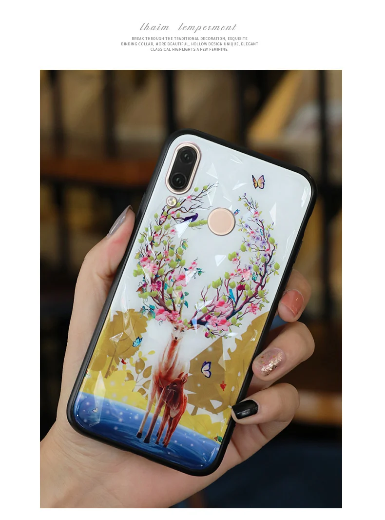 3D чехол с алмазной текстурой для Huawei P20 P30 Lite Plus Чехлы ромбовидный Honor 8X 10 роскошные