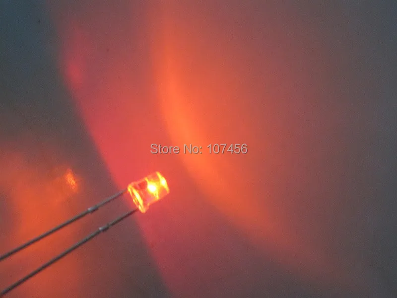 (15000 шт) 3 мм плоский оранжевый светодиод + Быстрая доставка ультра яркий