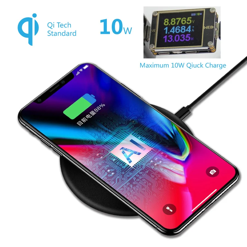 10 Вт Qi Беспроводное быстрое зарядное устройство Pad 9 в мобильный телефон Быстрая
