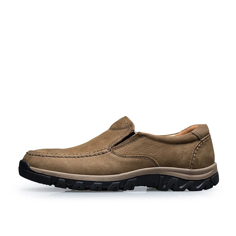 khaki Gomnead/Мужская походная обувь из натуральной кожи; Водонепроницаемая Уличная обувь; зимняя противоскользящая Треккинговая обувь; дышащие походные кроссовки - Цвет: khaki