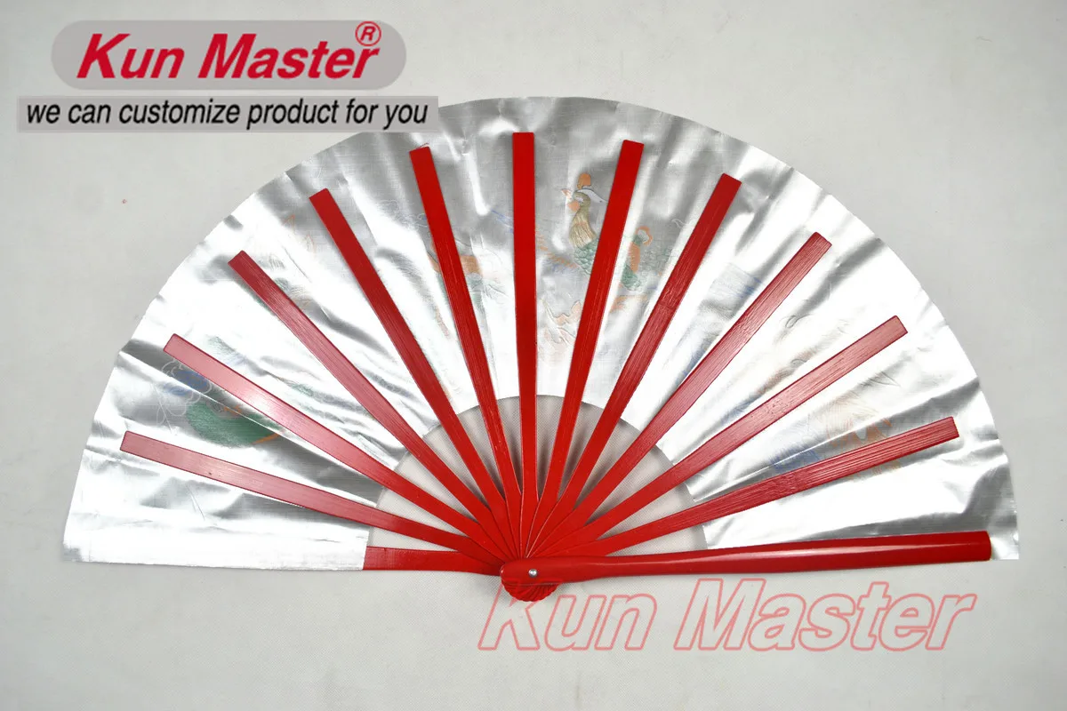 Серебряный чехол Kun Master 34 см с бамбуковым китайским кунг-фу тайчи фанатом
