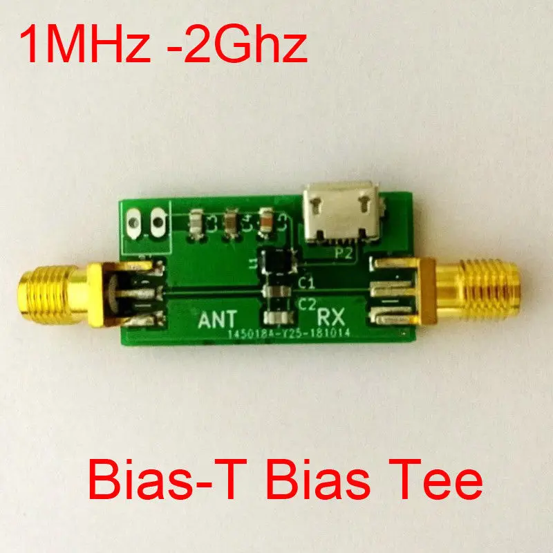 

DYKB Bias-T RF Biaser Bias Tee 1MHz -2Ghz DC blocker Coaxial feed Active Antenna Bias SDR GPS F Ham Radio AmplifieR