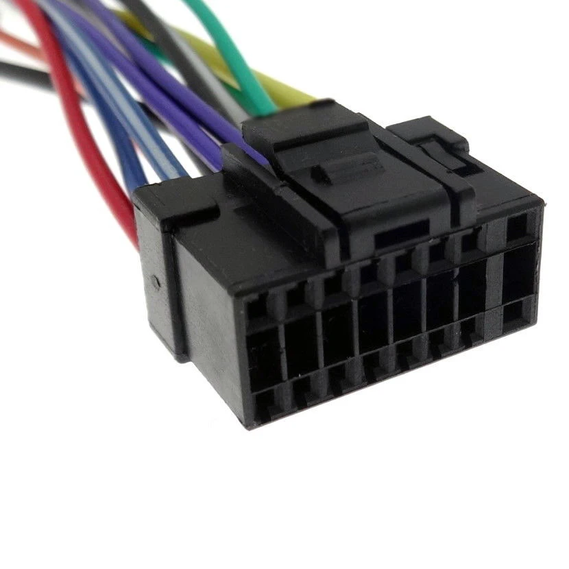 Biurlink 16Pin ISO Din Connector Car Radio Wiring Harness Cable Adaptor Lead Plug for Alpine CDA CDE IDA 22x10mm 16Pin Connector