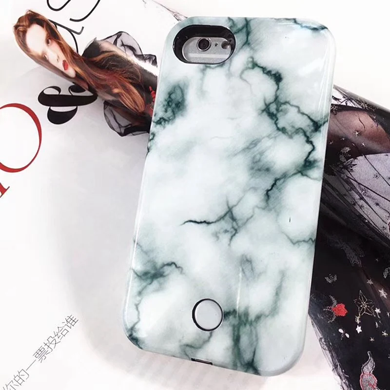 Высококачественный чехол для телефона с мраморной подсветкой iphone 6 6s 7 8 желтыми