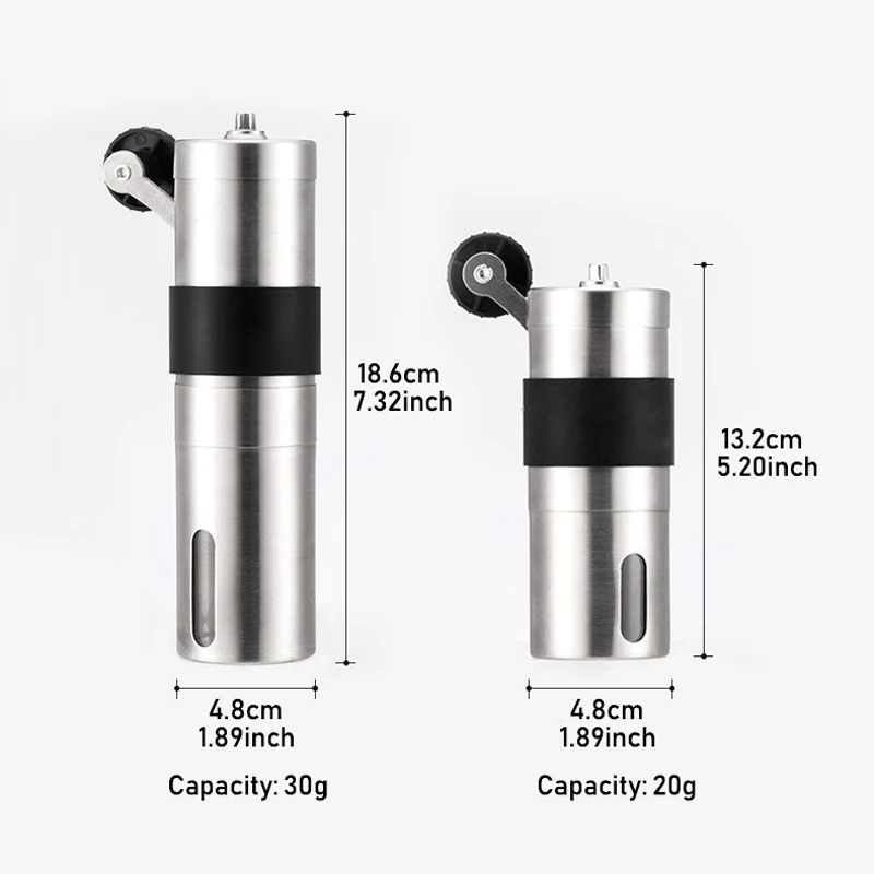 2 размера ручная керамическая кофемолка из нержавеющей стали регулируемая