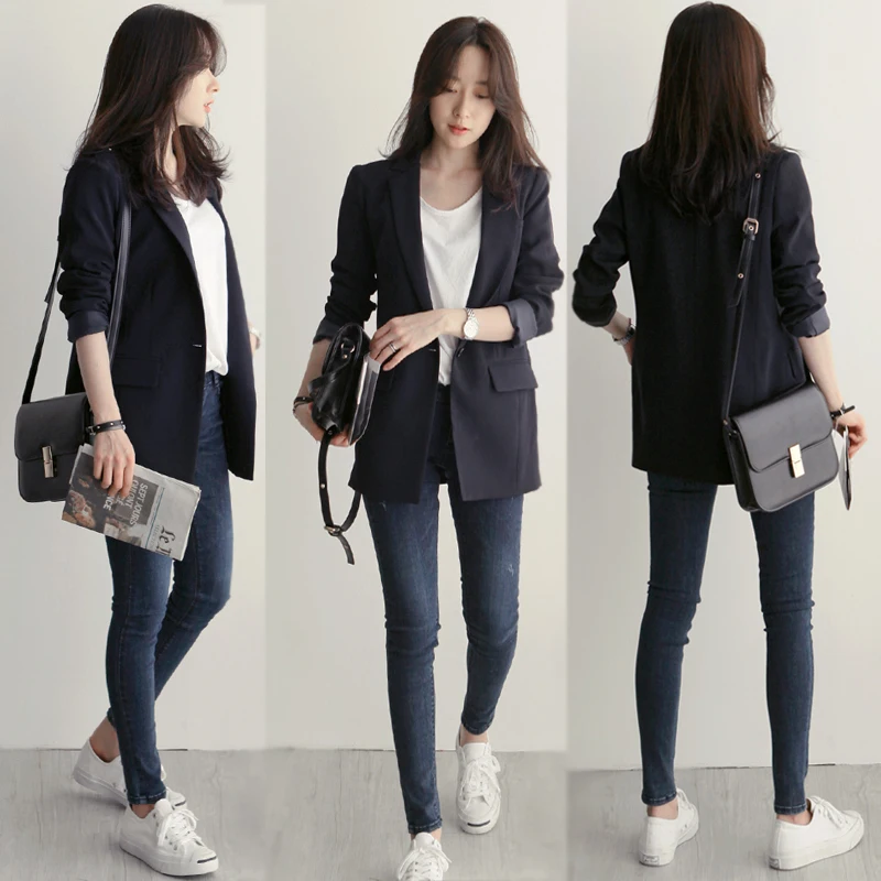 Женский деловой костюм с карманами весна-осень 2019 | Женская одежда