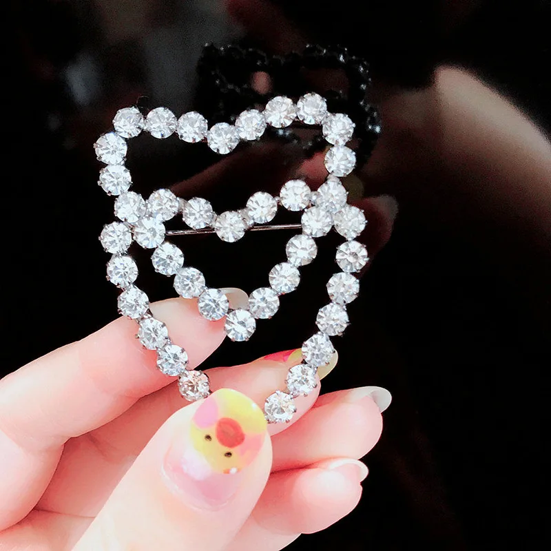 2019 Korean Brooches for Women Shiny Hollow Tassel Accessories Hijab Pins Full Crystal Personality Enamel Pin | Украшения и