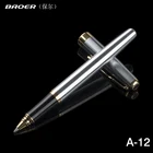 Полностью металлическая шариковая ручка Baoer 388, 0,5 мм, средний стержень, Золотой зажим, серебристаяматовая офисная шариковая ручка, канцелярские принадлежности для бизнеса