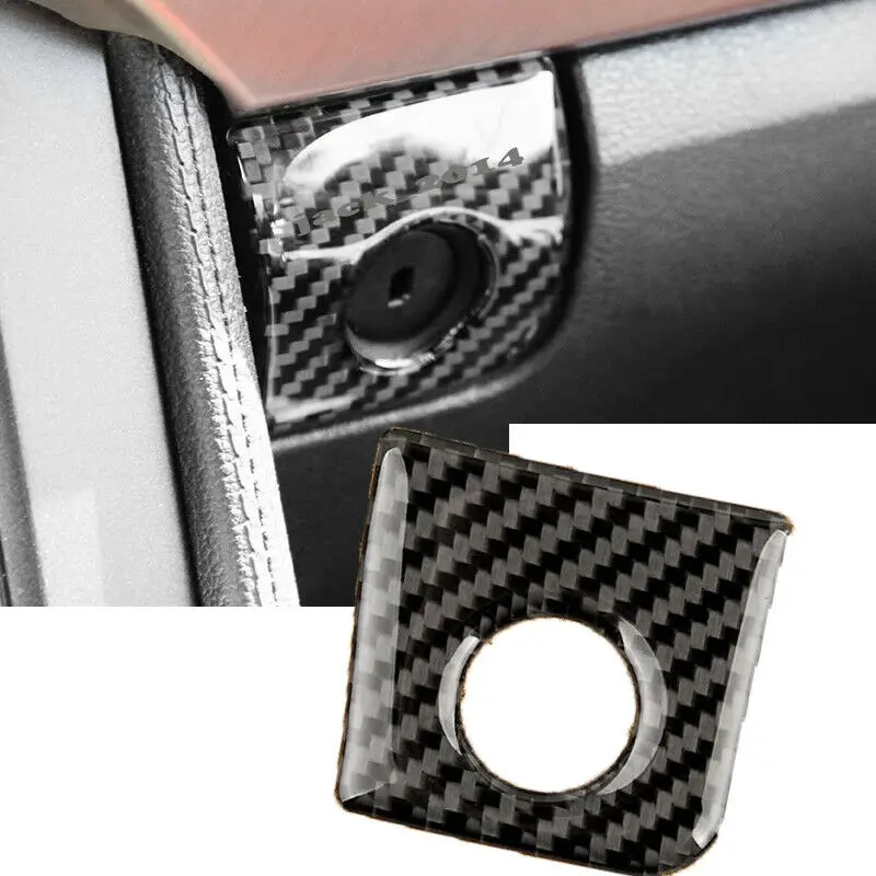 

Real Carbon Fiber Control Storage Glove Box Switch Trim Fit for Ford Mustang 2015 2016 2017