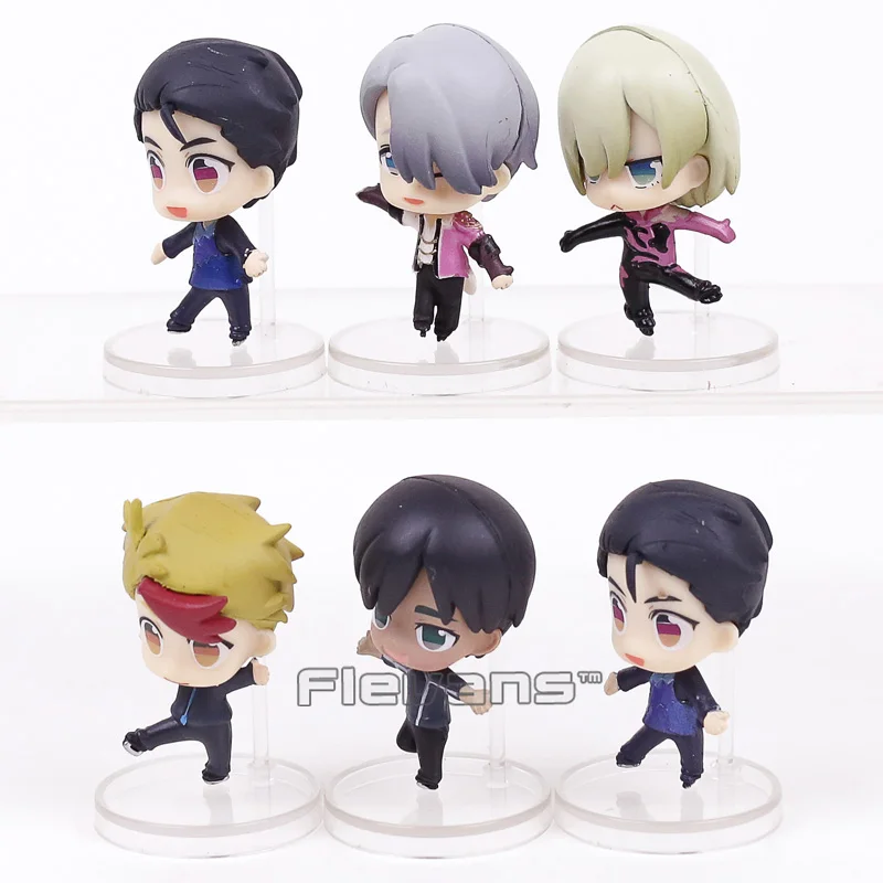 Аниме Yuri on Ice Katsuki Victor Plisetsky Phichit Kenjiro Мини фигурки из ПВХ игрушки 6 шт./компл. 5